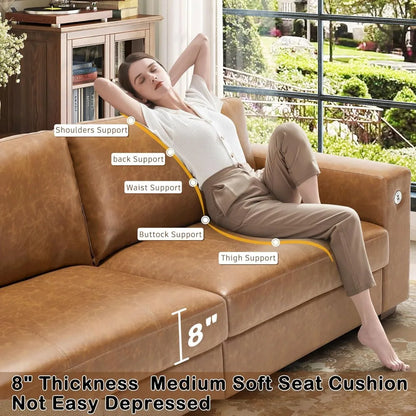 89" Sofa for Living Room, Modern Comfy Sofa with Medium Firm Seat Cushion, Removable Cover,Wide Armrest,USB/Type-C Port