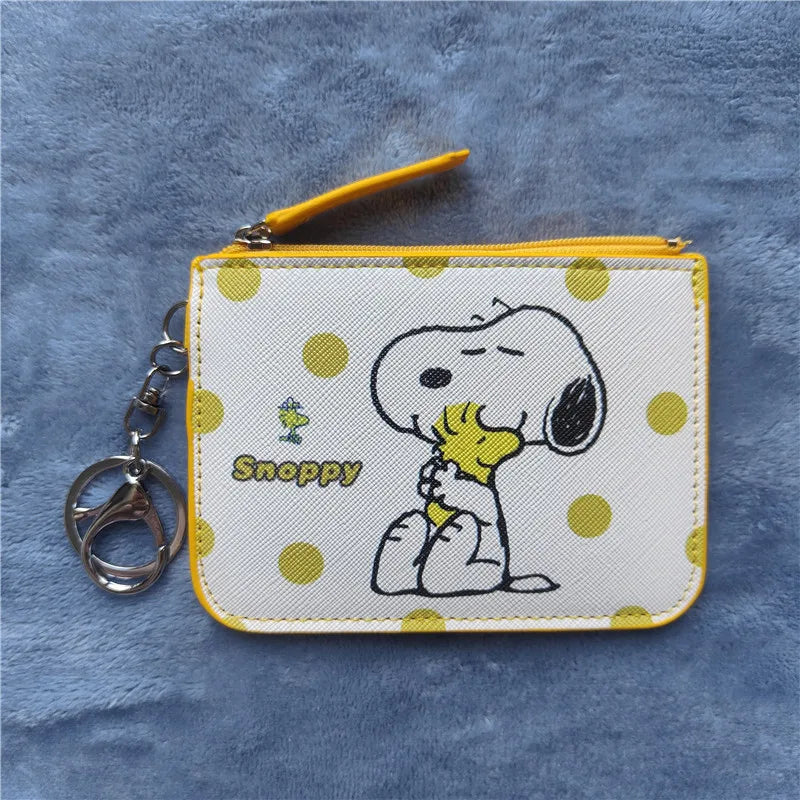 Snoopy Coin Purses Charlie Brown Cute Wallet Women Leisure Woodstock Zipper Card Holder Coin Pouch Lady Cases Giirls