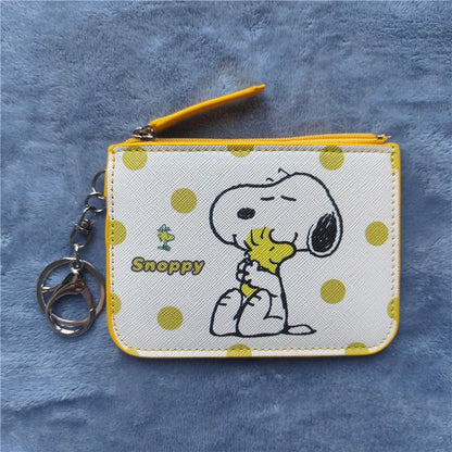 Snoopy Coin Purses Charlie Brown Cute Wallet Women Leisure Woodstock Zipper Card Holder Coin Pouch Lady Cases Giirls