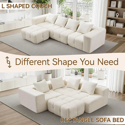 119" Oversized Cloud Boneless Couches for Living Room, Modern Tufted Modular Sectional Sofa with Deep Seat &, Customized