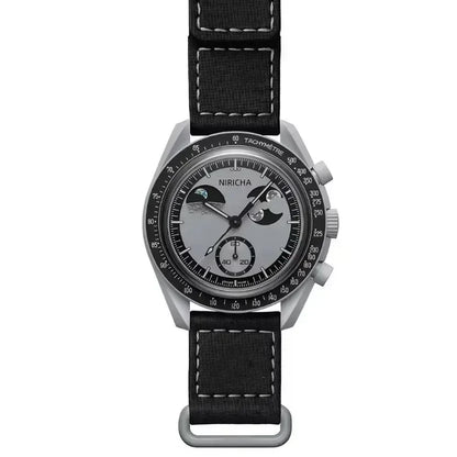 2025 Men's Moon Phase Quartz Chronograph Watch - 6-Hand Celestial Dial, Waterproof Luminous, Gift Box, Hot Sale Free Shipping