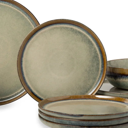 Ceramic Round Salad Plate Dishwasher Safe Microwave Safe Durable Rustic Dinnerware Perfect For Serving Appetizers Side Dishes