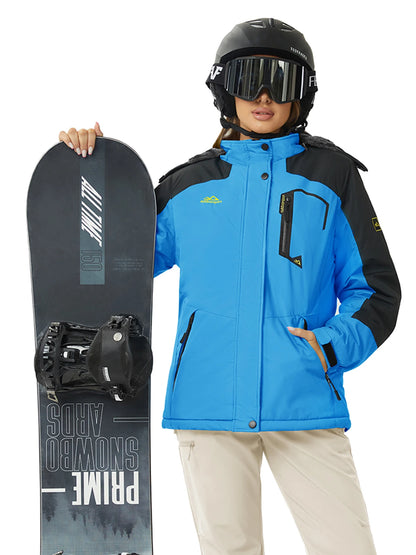 Womens Ski Jacket Waterproof Insulated Snow Jacket Warm Windproof Winter Coats with Hood Fleece Lined Jacket