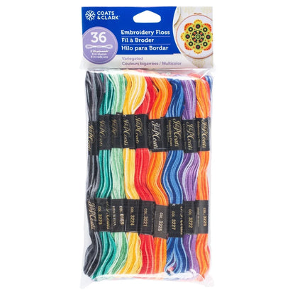 Embroidery Floss Value Pack 24 Skeins 100% Cotton Mercerized Neon Shades Thread 8.75 Yards Crafting