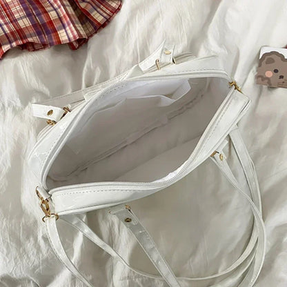 Transparent Japanese Cute Patent Leather Itabag Fashion Girls  Student JK Shoulder Bag Personality Crossbody Bag Ita Bag Сумка