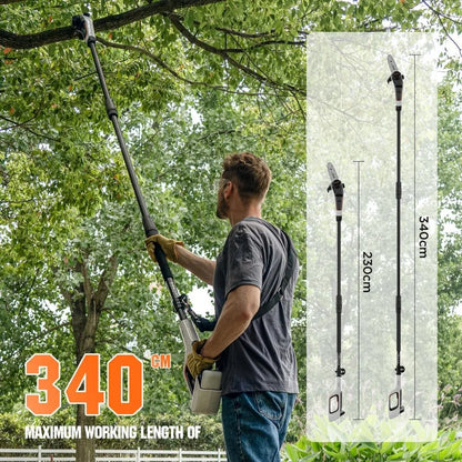Cordless Pole Saw, 20V 2.5Ah Battery Pole Saws for Tree Trimming, 8-Inch Pole Saw Battery Powered 27.5ft/s Cutting Speed