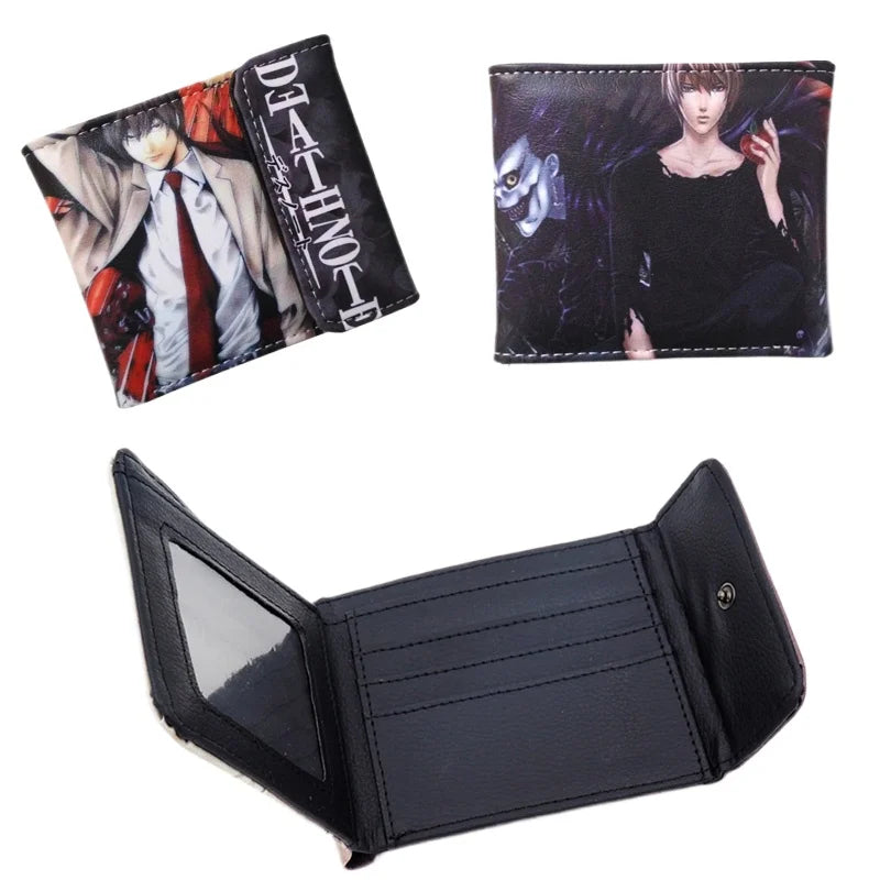 Death Note Anime Black PU Leather Short Wallet Card and Coin Purse for Boys Girls Gift
