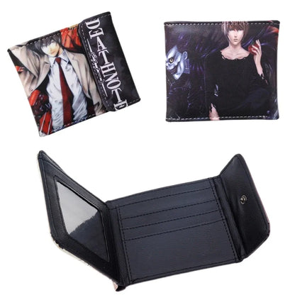 Death Note Anime Black PU Leather Short Wallet Card and Coin Purse for Boys Girls Gift
