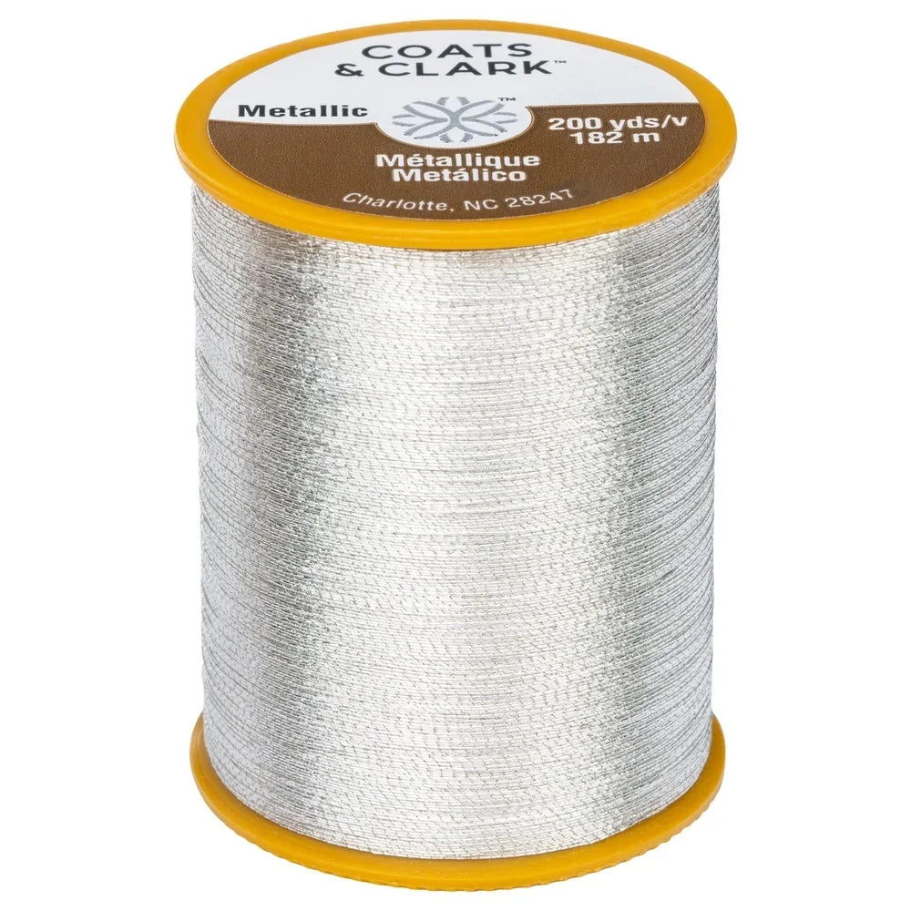 Metallic Silver Embroidery Thread 200 Yards 40 Weight for Computerized Sewing Machines