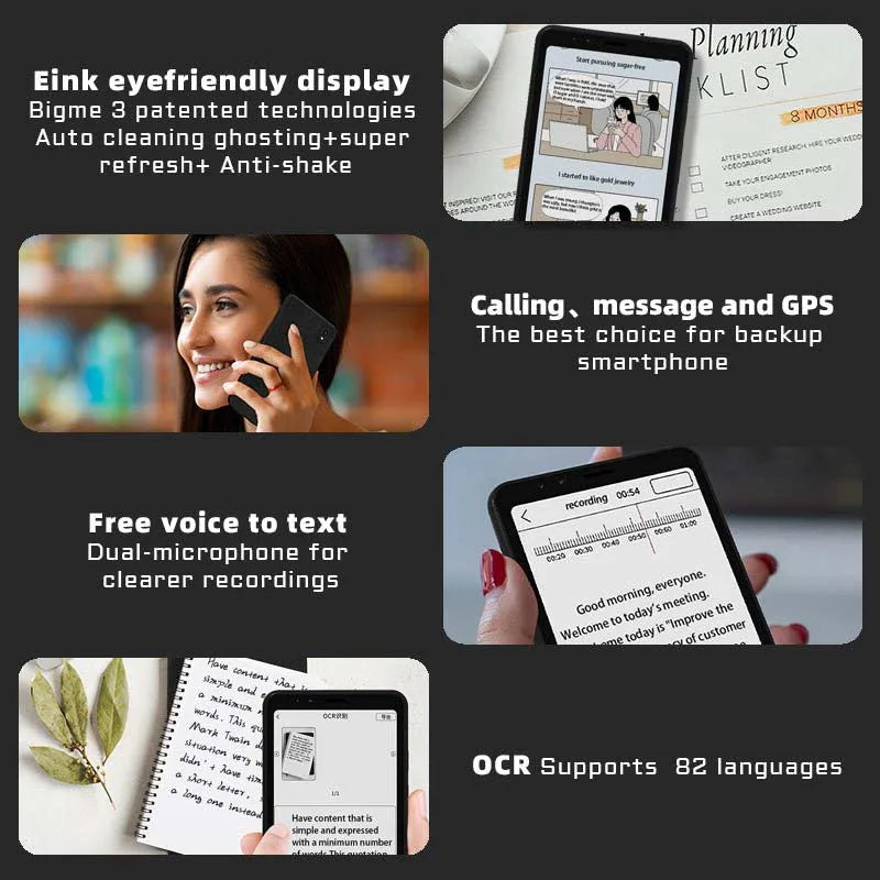 Bigme Hibreak 5.84'' Electronic ebook reader and E-ink Screen smartphone Eink Book Ereader Android11 Support Google Play