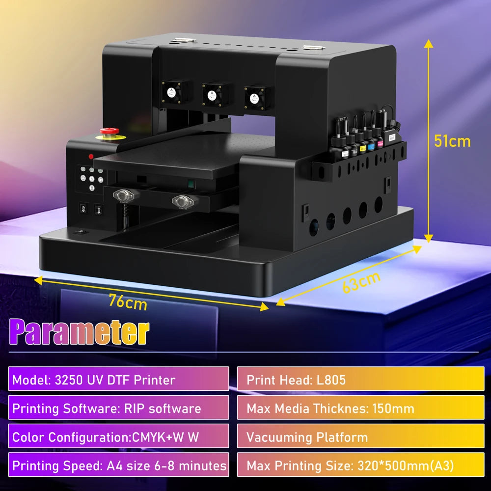 US Poland Stock A3 A4 UV DTF Printing Machine Directly To Film UV DTF Printer A3 For Phone Case Glass Acrylic Cylinder UV Print