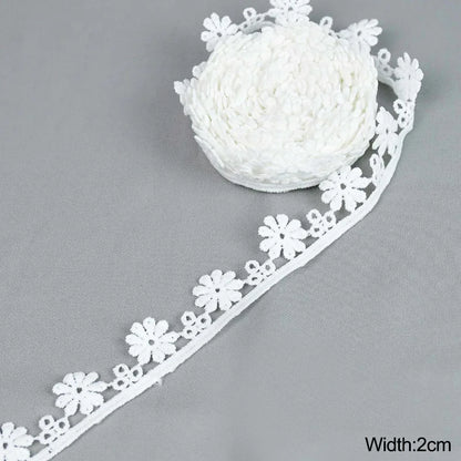 5Yard/rol White Lace Ribbon Tape Fabric Wedding Decoration Gift Wrapping Embroidered Lace Trim DIY Clothes Sewing Craft Supplies
