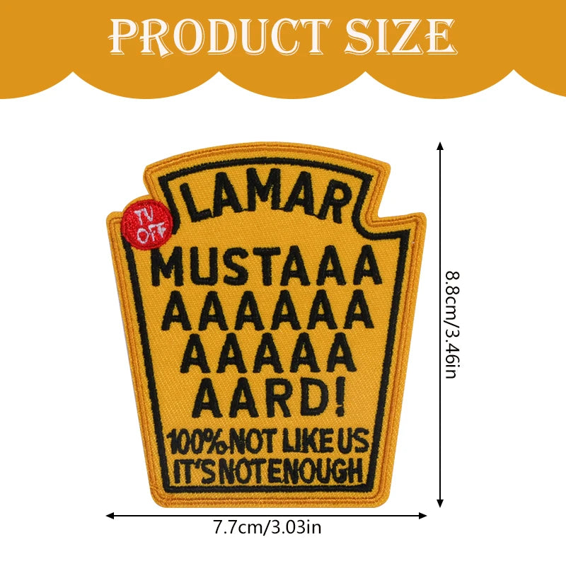 3 Pieces of Prideful Iron-On Patches, Mustaaaard!, Patches to Sew on Hats, Embroidered Patches, Perfect for Jackets, Jeans, Hoodies and Bags, DIY Cute Patches for Men and Women