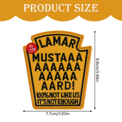 3 Pieces of Prideful Iron-On Patches, Mustaaaard!, Patches to Sew on Hats, Embroidered Patches, Perfect for Jackets, Jeans, Hoodies and Bags, DIY Cute Patches for Men and Women