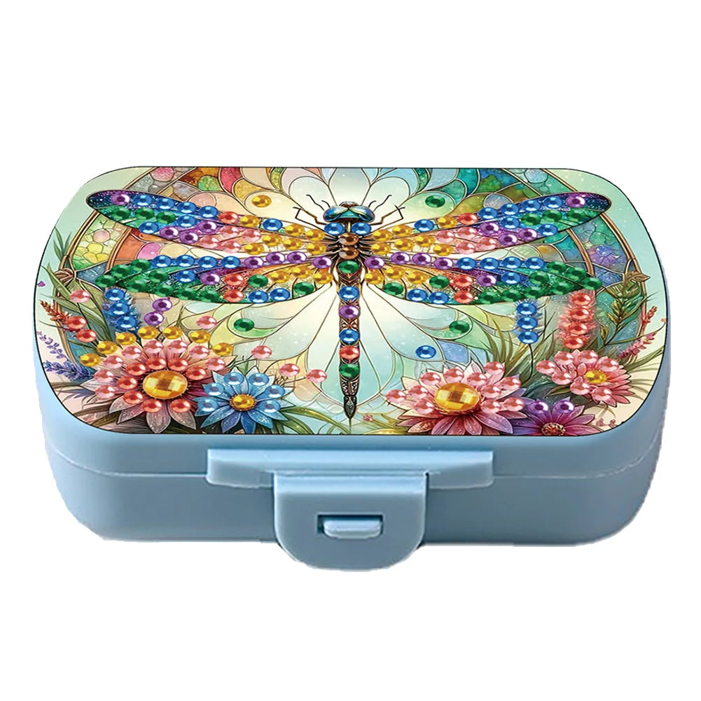 Mushroom 5D DIY Diamond Painting Dot Pill Case Diamond Painting Medicine Box 6 Grid Moisture-proof Pill Organizer for Art Craft