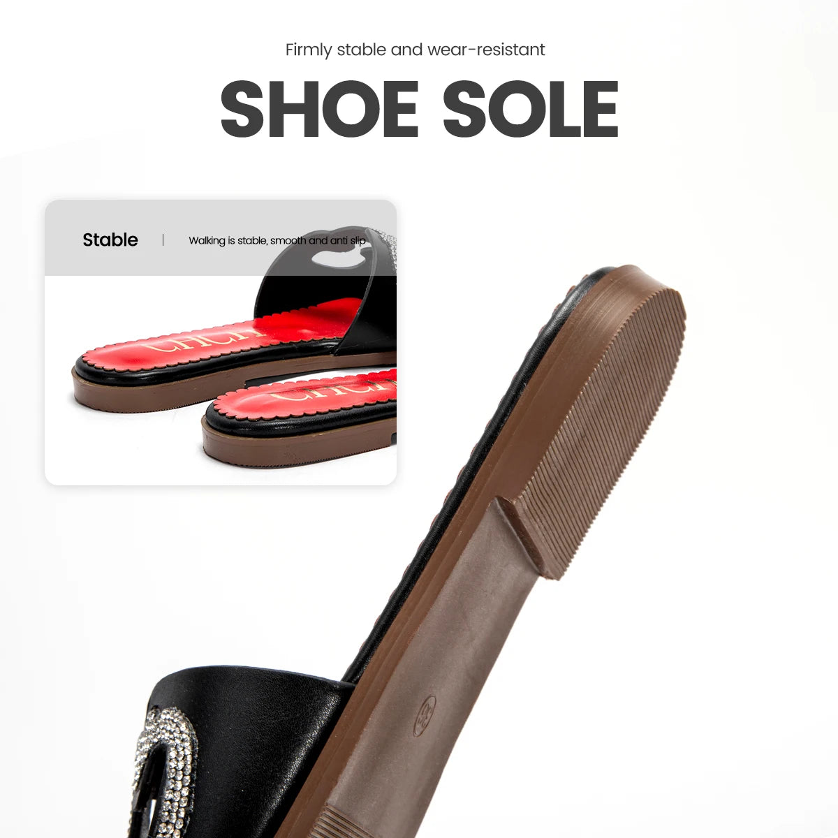 Full Diamond Design Fashion New Women's Slippers Simple Solid Color Fine Workmanship Classic Women's Outdoor Slippers