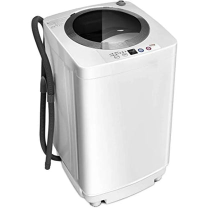 Compact Portable Washing Machine Full Automatic Washer and Dryer Combo with Builtin Pump Drain 8 LBS Capacity for Apartment RV