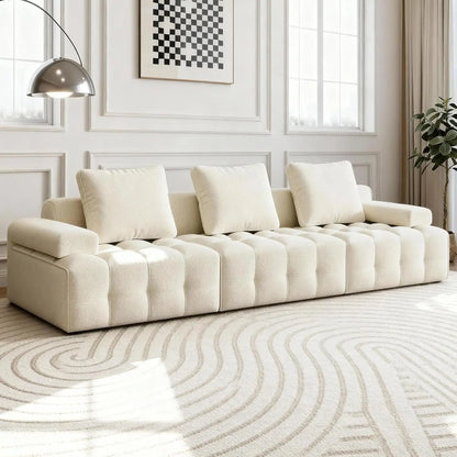 118" Modular Cloud Sectional Sofa, Boneless Couch for Living Room, 3-Seater Deep Seat Comfy Sectional Couch, No, Customized
