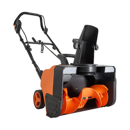 Electric Snow Blower 20" Wide 15A Corded Snow Thrower w/ 180° Chute 25FT Throwing Distance Walk-Behind Snowblower w/ LED Lights