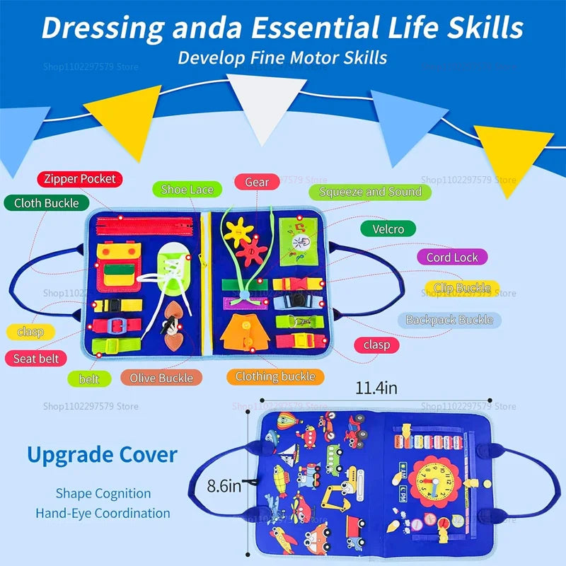 Busy Board Montessori Toys for Toddler Busy Book Sensory Preshool Early Education Learning Fine Motor Skills Toys For Children