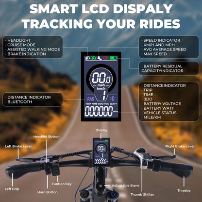 Electric Bike for Adults, 26" Electric Mountain Bike With 500W Brushless Motor, 23MPH Top Speed Electric Bicycle with 3