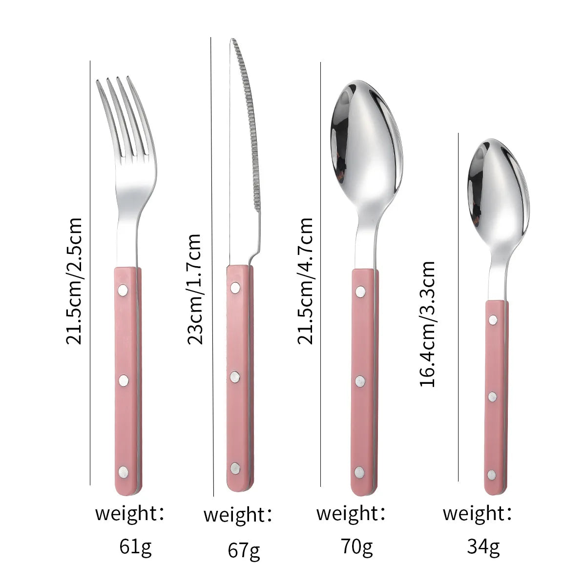 Fashion New Colorful Handle 304 Cutlery Set  Stainless Steel Creativity Gift Flatware Knife Fork Spoon dinnerware set