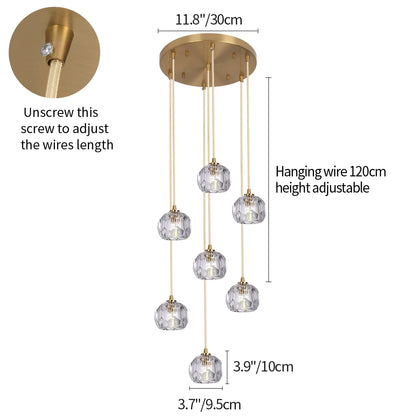 VETRULUS Crystal Pendant Ceiling Lamps Modern Home Decoration Luxury Chandeliers Lighting Bedroom Living Room Hanging Light