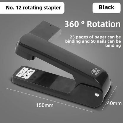 Large 360 Degree Rotatable Stapler for Students Home Office Use Stapling Machine Strong Clutch Large Capacity Staple Extractor