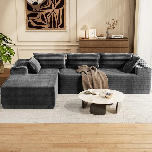 105.5" Modular Sectional Sofa L-Shape, Modular Cloud Sofa with Deep Seat for Living Room Bedroom, Upholstered Couches