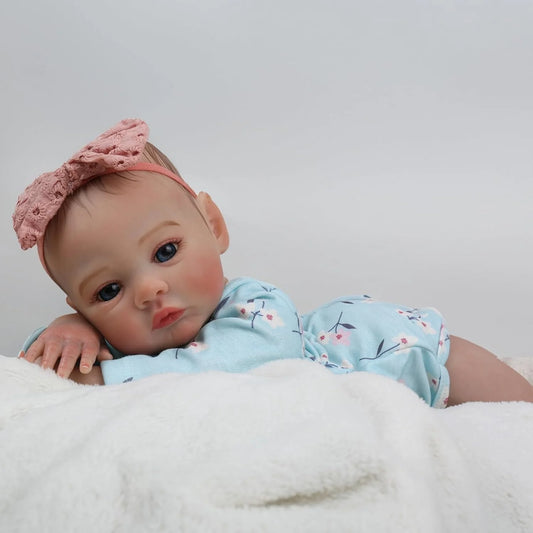 Risbecko 18 Inch Realistic Reborn Baby Doll - 45cm Handmade Reborn Preemie Baby Newborn Kids Toy Figure Gift Girl Dolls
