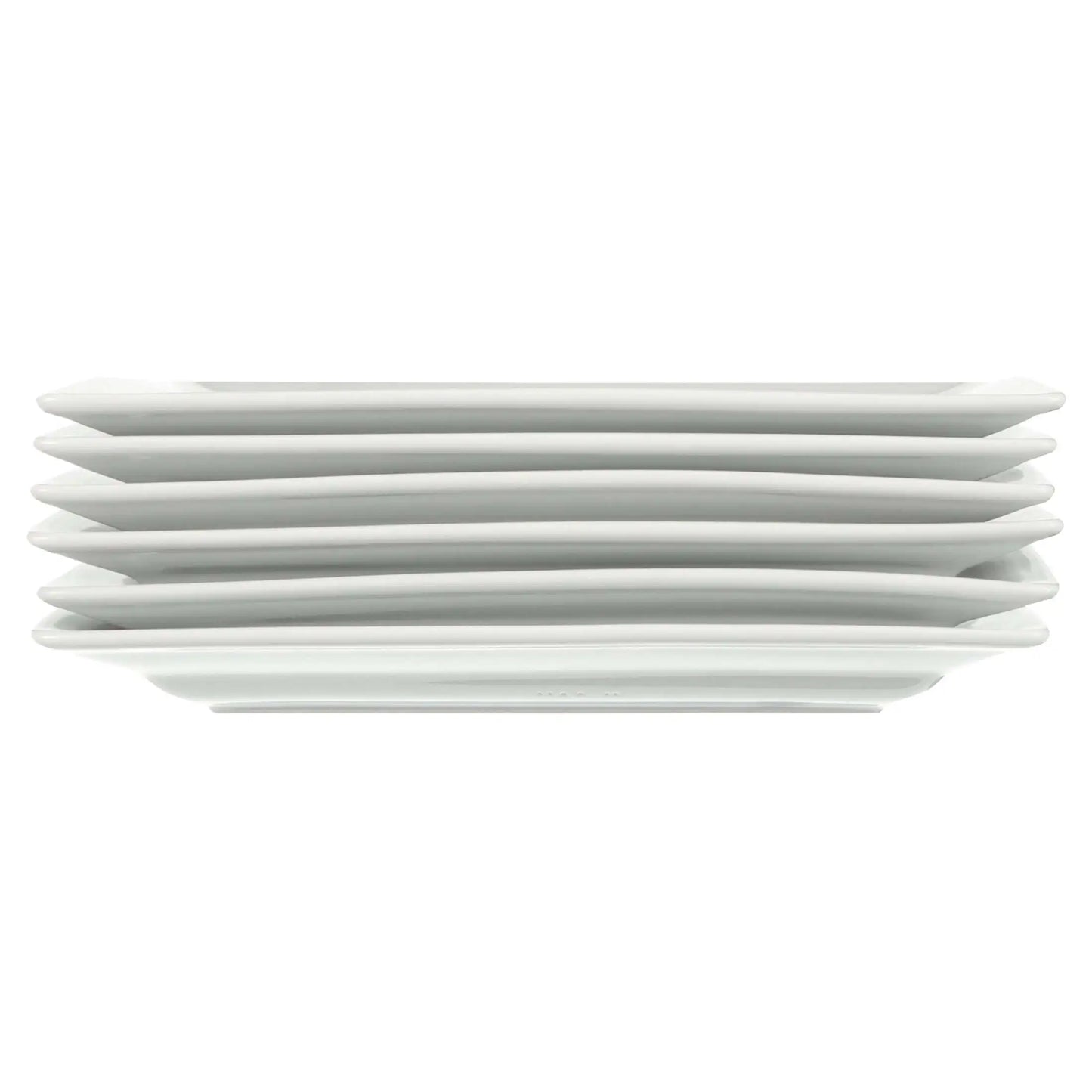 Square Porcelain Dinner Plates, White, Set of 6