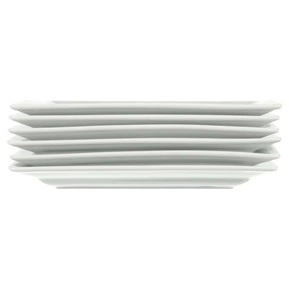Square Porcelain Dinner Plates, White, Set of 6