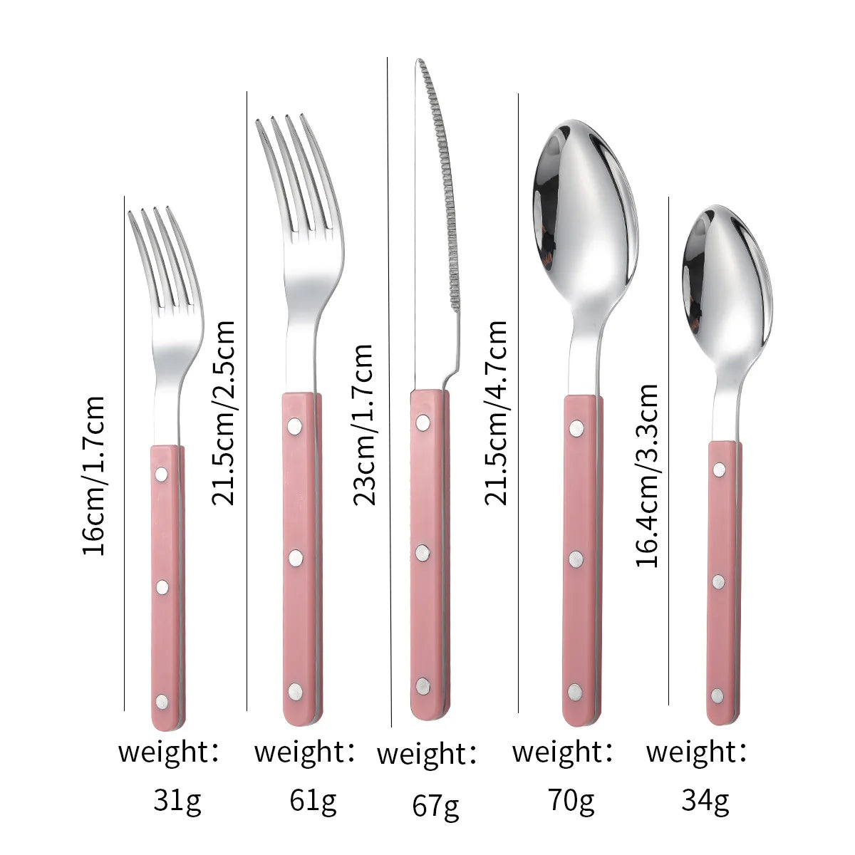 Fashion New Colorful Handle 304 Cutlery Set  Stainless Steel Creativity Gift Flatware Knife Fork Spoon dinnerware set