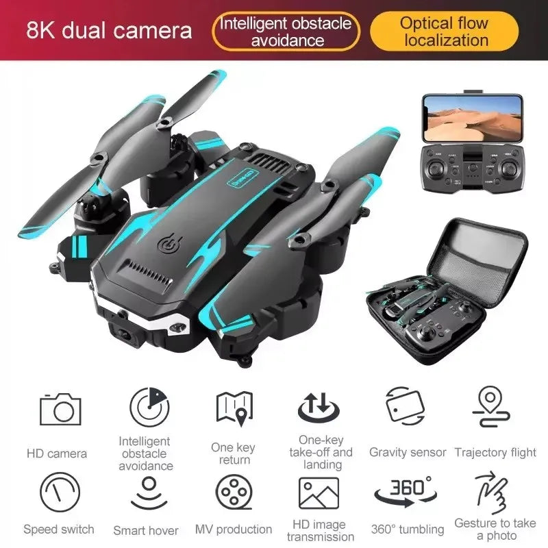New Hot Sell S6 Drone Profesional 8k 4K HD Camera Optical Flow 5G Control Screen Obstacle Avoidance Quadcopter APRON Kid Gift