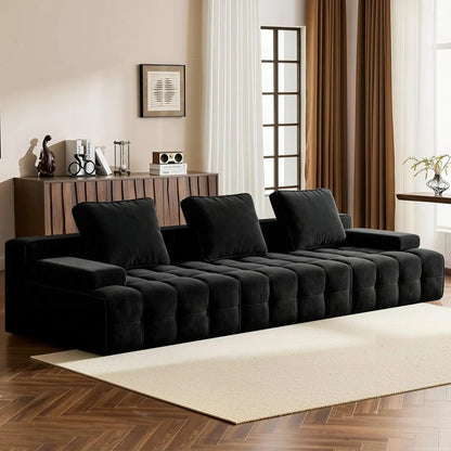 118" Modular Cloud Sectional Sofa, Boneless Couch for Living Room, 3-Seater Deep Seat Comfy Sectional Couch, No, Customized
