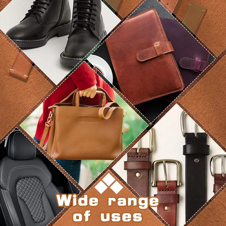 Leather Sewing Tools with Large-Eye Stitching Needles Waxed Thread Leather Stitching Kit for DIY Leather Craft