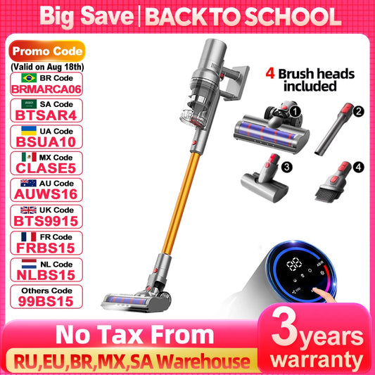 ABIR VC205 Cordless Handheld Vacuum Cleaner,27000PA,Touch Screen,Smart Dust Sensor,Auto Speed Control for Home Bed Carpet Clean