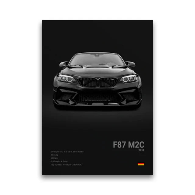 2-A1 Famous Cars G80 M3C Canvas Wall Art Print Poster E30 M3 Z8 Decorative Mural Modern Home Decor Birthday Gift Unframed