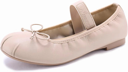 Ballet Flats Shoes for Women Mary Jane Flats Bow Dressy Comfortable Round Toe Slip On Ballerina Flat Shoes