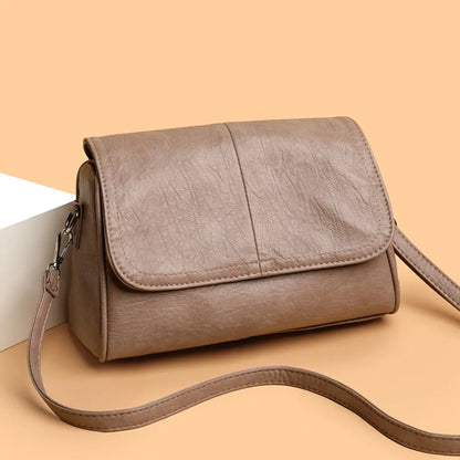 Retro Oil Wax Leather Crossbody Bag,with Textured and Vintage Feel,Simple and Elegant Flap Design,and Adjustable Shoulder Strap