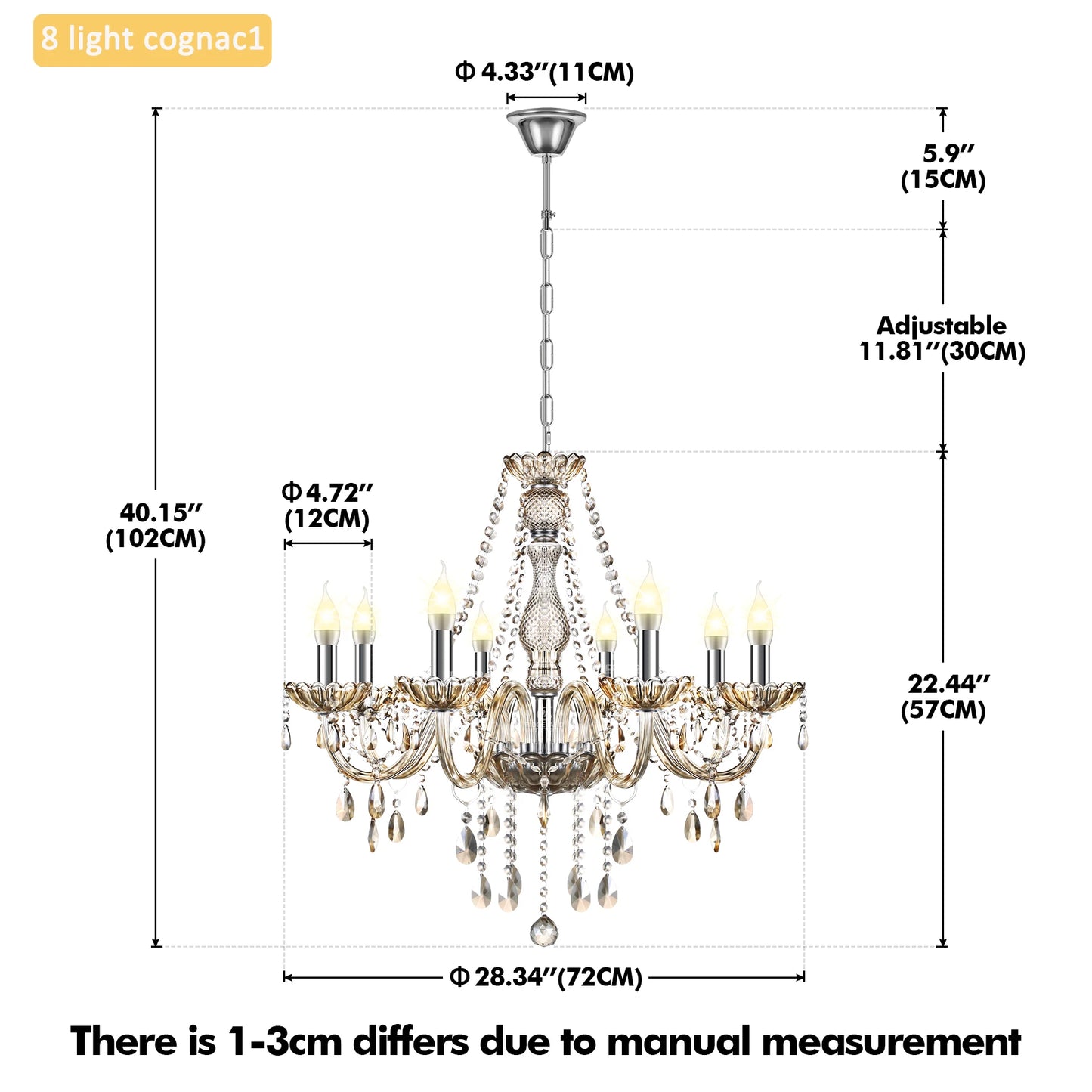 8Arms Modern Crystal Chandelier Luxury Crystals Lights Home Living Room Bedroom Wedding Decor Hanging Lamp Lobby Suspension