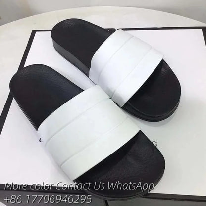 Designer Sandal Women Men Rubber Leather Slide Sandal Dress Shoe Wedges Sandal Beach Slippers Luxury Summer Platform