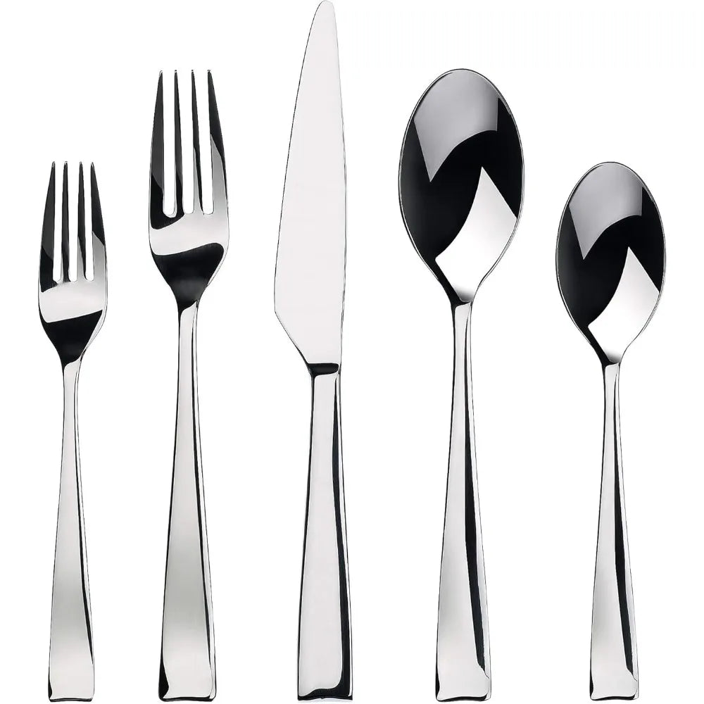 20-Piece Stainless Steel Flatware Set, Polished Silverware Collection for 4, Kitchen Dining Cutlery