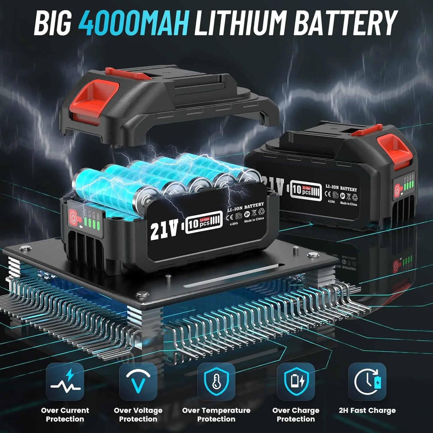 Seesii 2-IN-1 Cordless Pole Saw 8-inch Electric Saws Brushless 3500W with 2.7m Extension Pole Gardening Tool For 18V Battery