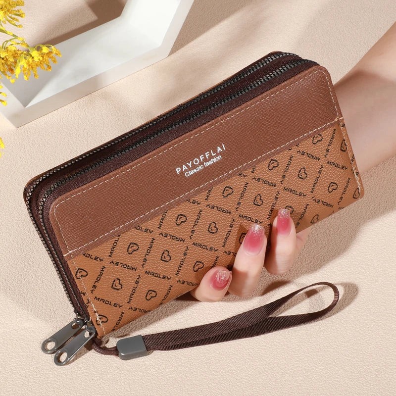 1pc Classic Men's Faux Leather Wallet, Double Layer with Snap Closure, Zippered Card Holder & Photo Compartment, Color blocking