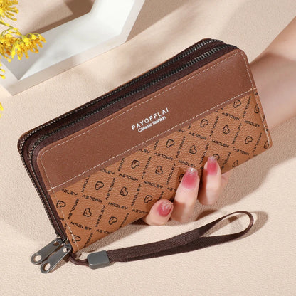 1pc Classic Men's Faux Leather Wallet, Double Layer with Snap Closure, Zippered Card Holder & Photo Compartment, Color blocking