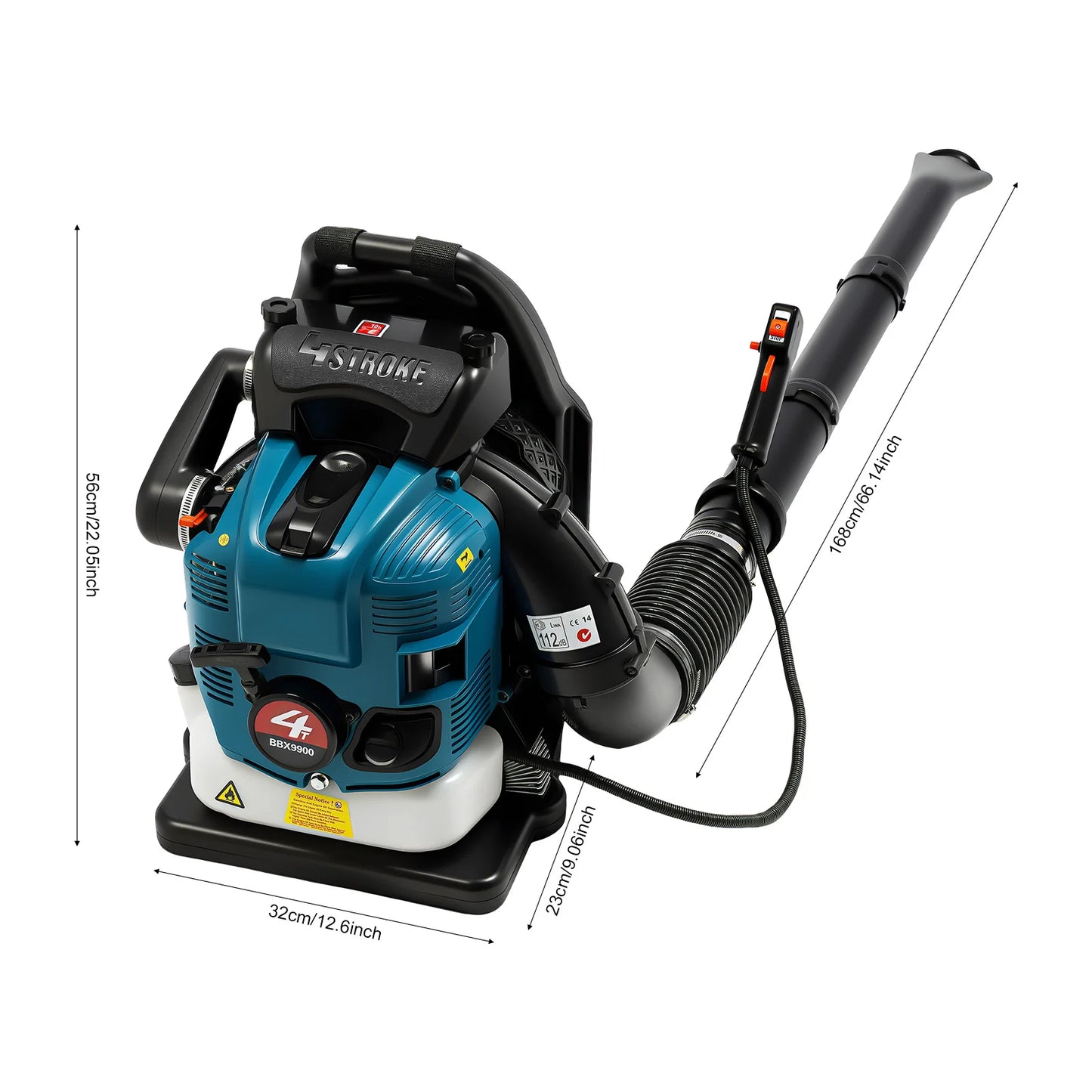 Portable 4-Stroke 75.6cc Backpack Leaf Blower Adjustable Speed Gas Powered Leaf Blower Cordless Petrol Back Blower for Yard Lawn