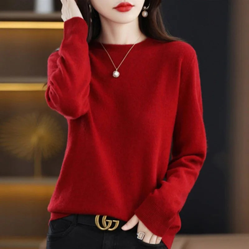New Women Sweater O-neck Autumn Winter Basic Pullover Warm Casual Pulls Jumpers Korean Fashion Spring Knitwear Bottoming Shirt