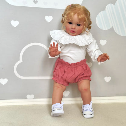 1PC 26inches Pippa Already Painted Finished Doll Reborn Toddler Huge Baby Siz Lifelike Soft Touch