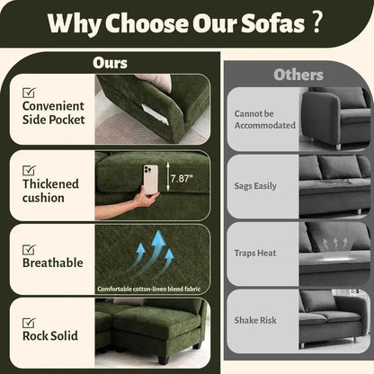 124" Modular Sectional Sofa, U-Shaped 6 Seater Sectional Sofa with Storage Ottoman & USB Ports, Large Cloud Couch Customized